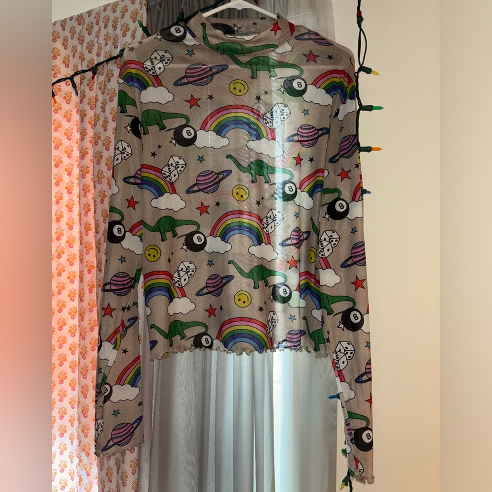 Emy Ave Dino Dash Mesh Top